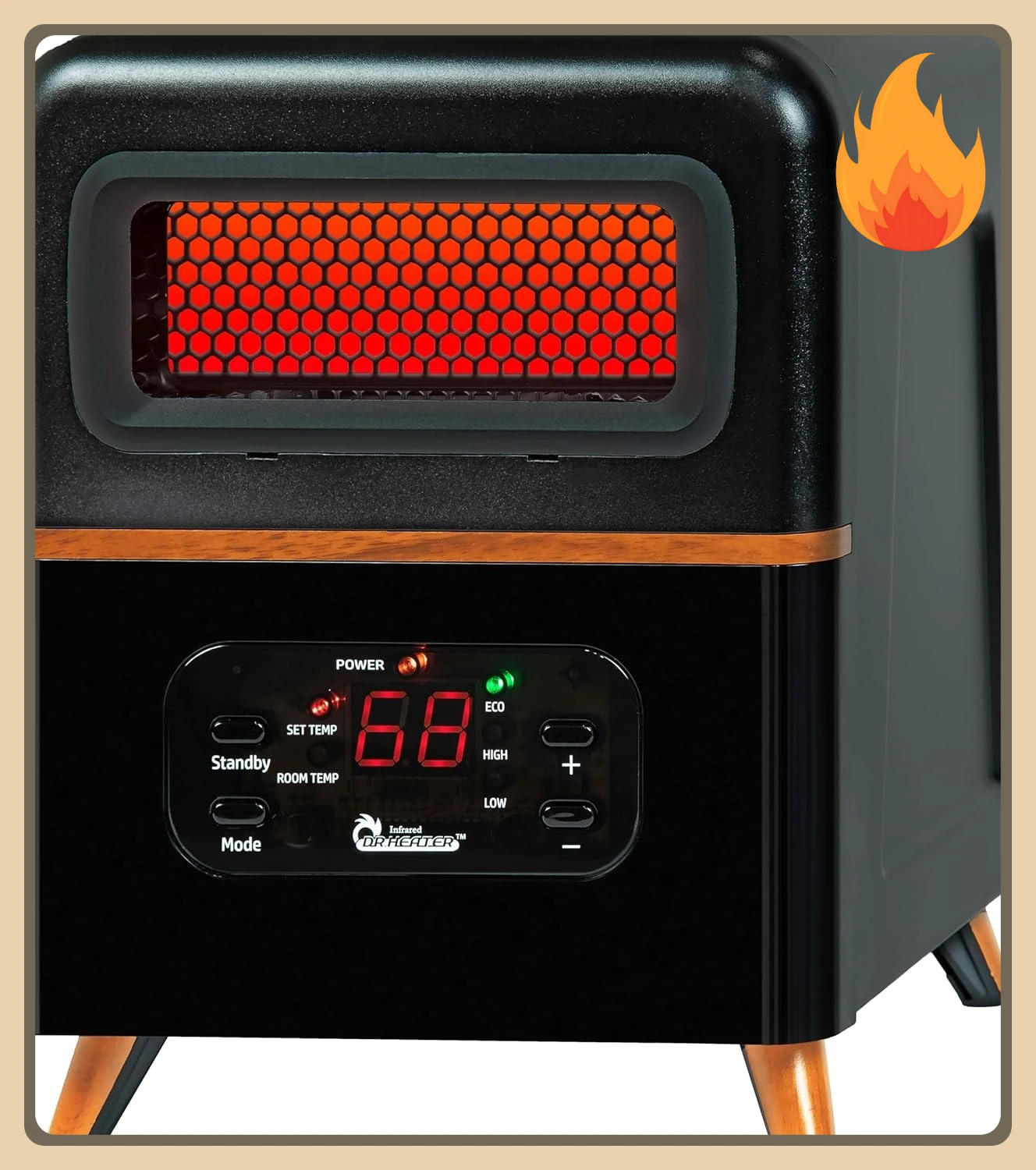 

[Best Seller!]DR-978 New Upgraded Dual Heating Hybrid Portable Infrared Space Heater, 1500W with Remote