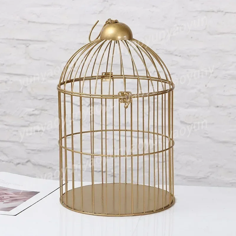 

European Retro Iron Flower Stand Bird Cage Balcony Decor Outdoor Decorative Cages for Pet Supplies and House Decoration