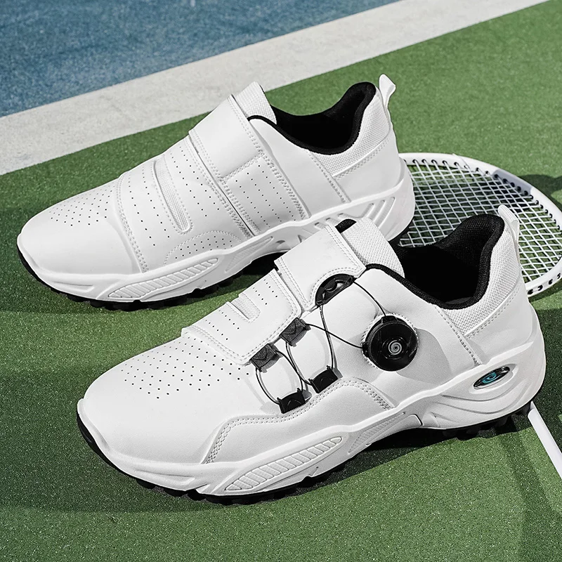 Professional Badminton Shoes with Rotary Lock Buckle, Breathable, Shock-Absorbing, Non-Slip, Comfortable Support for Court Swing Movements, Men's Casual Sports Shoes