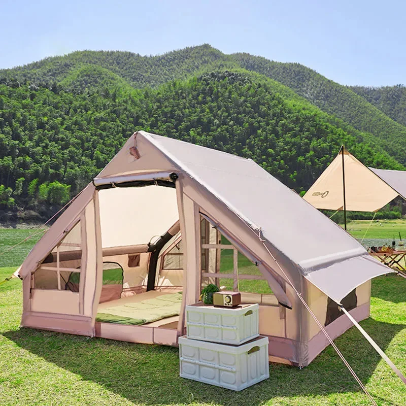 Outdoor camping inflatable tent portable rainproof thickened automatic integrated camping tent