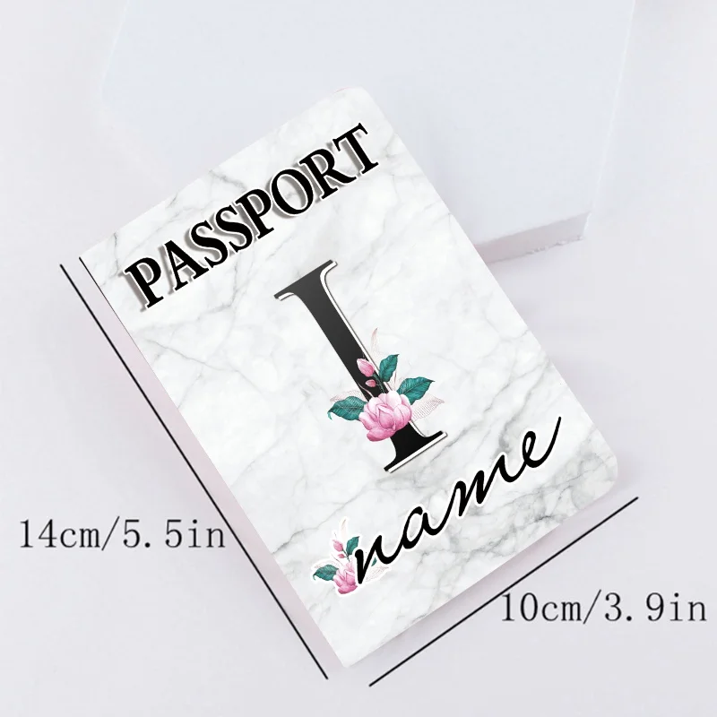 Customize Name Passport Cover Travel Passports Sleeve Covers ID Cred-Card Business Card Holder Personalized 26 Letter Print