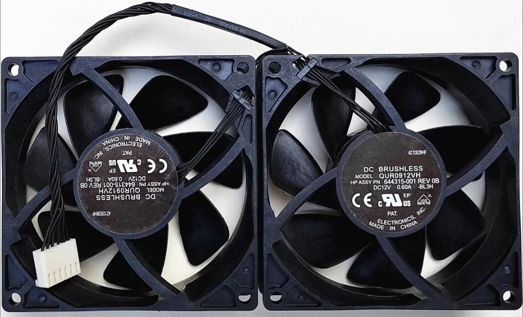 Workstation Z620 Z820 Z840 12VDC Dual Rear Fan FOR Delta QUR0912VH HP 644315-001
