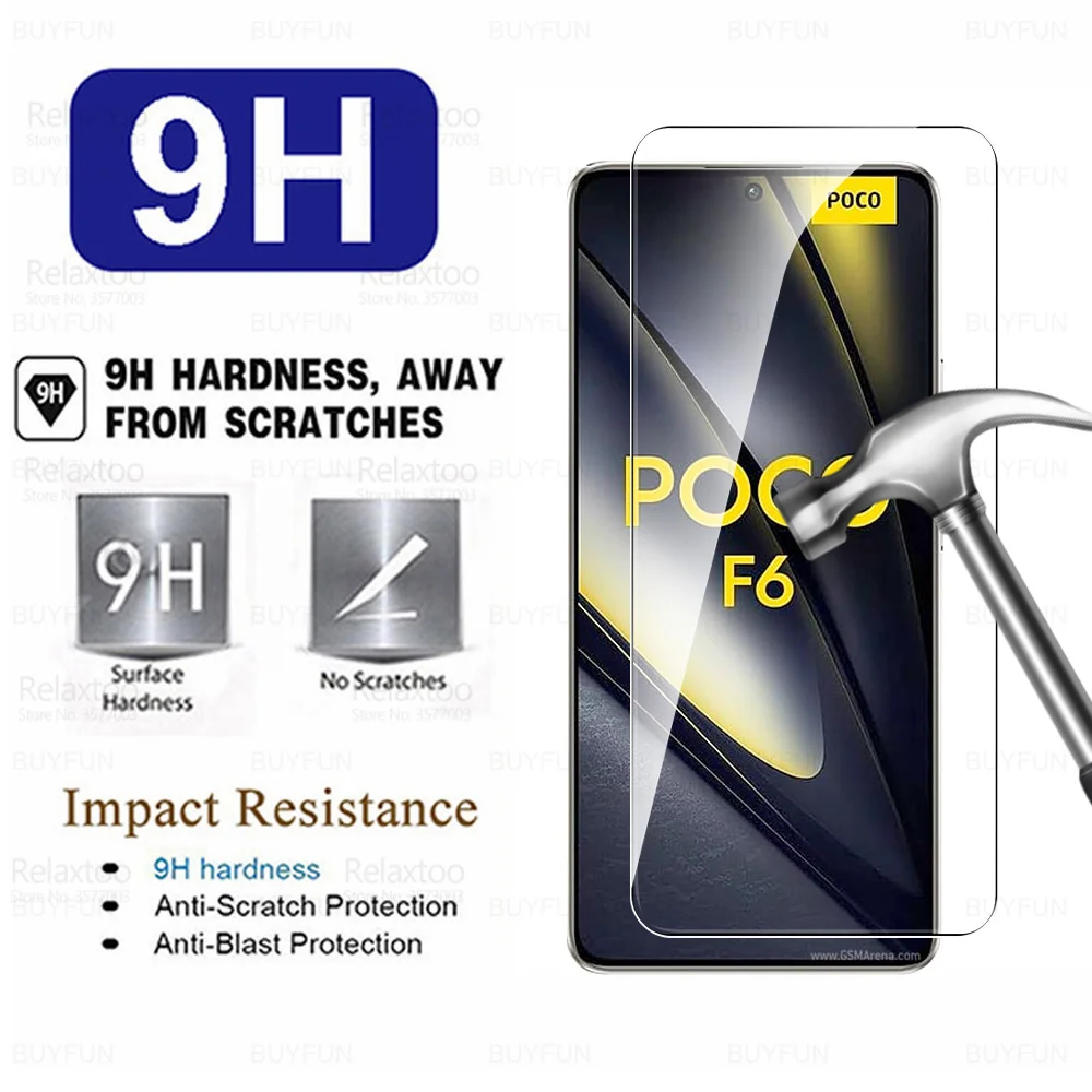 2in1 Screen Protector For Xiaomi Poco F6 5G Camera Tempered Glass Pocophone X6 M6 Pro C65 X6Pro F6Pro M6Pro 4G Protective Glass