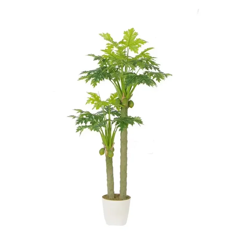 Factory Direct Artificial Daily Evergreen Potted Papaya Tree Plants for Home Office Decor