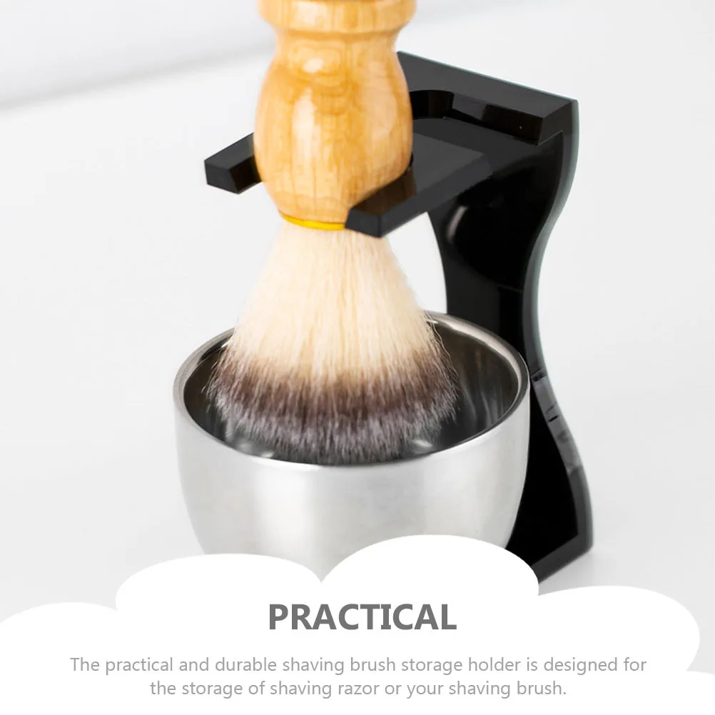 حامل ماكينة الحلاقة المكتبي، فرشاة حلاقة أكريليك تدعم وعاء الصابون المتوافق مع حامل الأدوات، حل تخزين أنيق