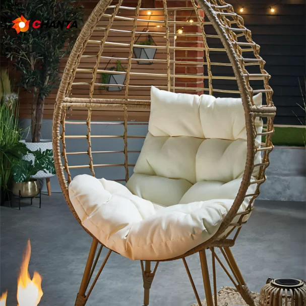 American Rustic Rattan Chair Outdoor Garden Woven Rattan Chair