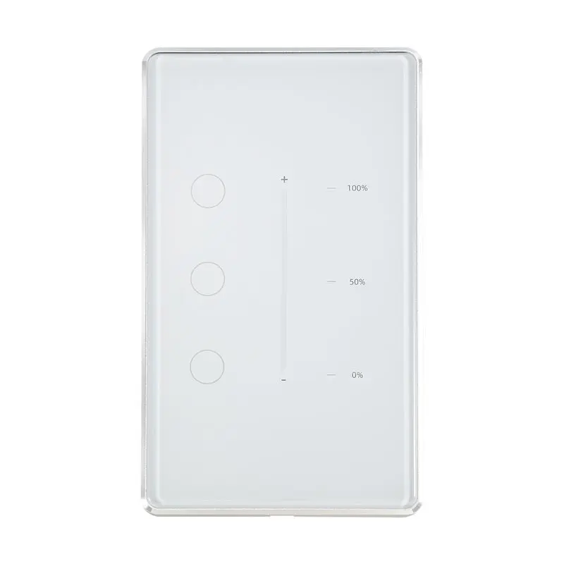 [NEW!A08R】 Tuya Zigbee 3 Gang Dimmer Light Switch Tuya/Smart Life APP Remote Control US EU Standard Switch Percentage Control
