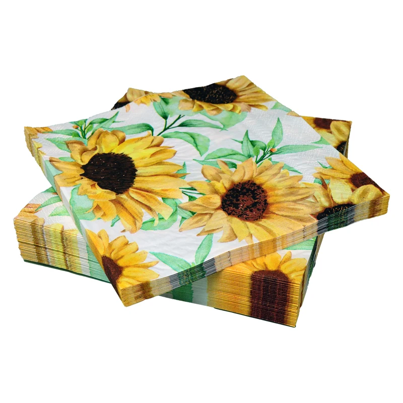 

50 pieces per pack 3layers thickening colored printed paper napkins party tissues 33*33cm square disposable napkins