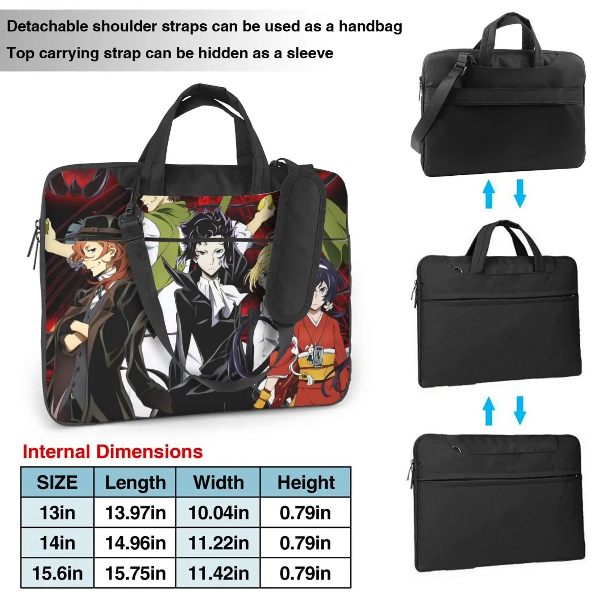 Bungou Stray Dogs Nakajima Atsushi TV Series Chuuya Nakahara Laptop Shoulder Bag Fits 13/14/15.6 Inch Laptop Netbook Cover Pouch