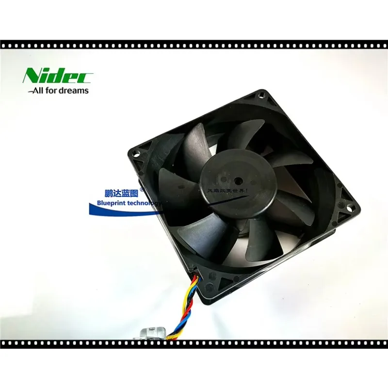 pa  Nidec 9038 9238 Ta350dc Max Airflow Rate 12V PWM Bearing 9cm Violent Cooling Fan