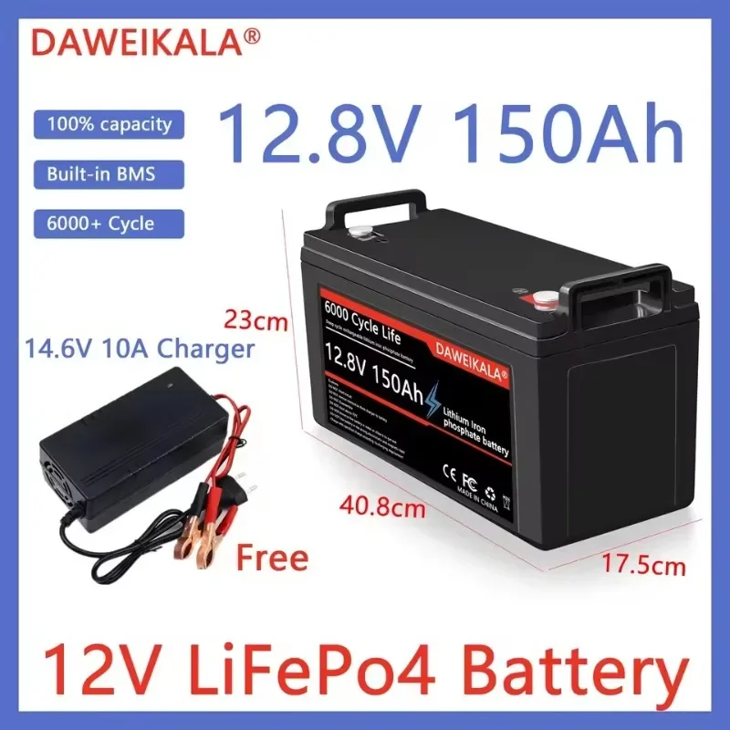 Newest LifePo4 Battery 12v 6Ah 10Ah 12Ah 30Ah 50Ah 100Ah Built-in BMS 12V LiFePo4 Rechargeable Supply Run in Series or Parallel