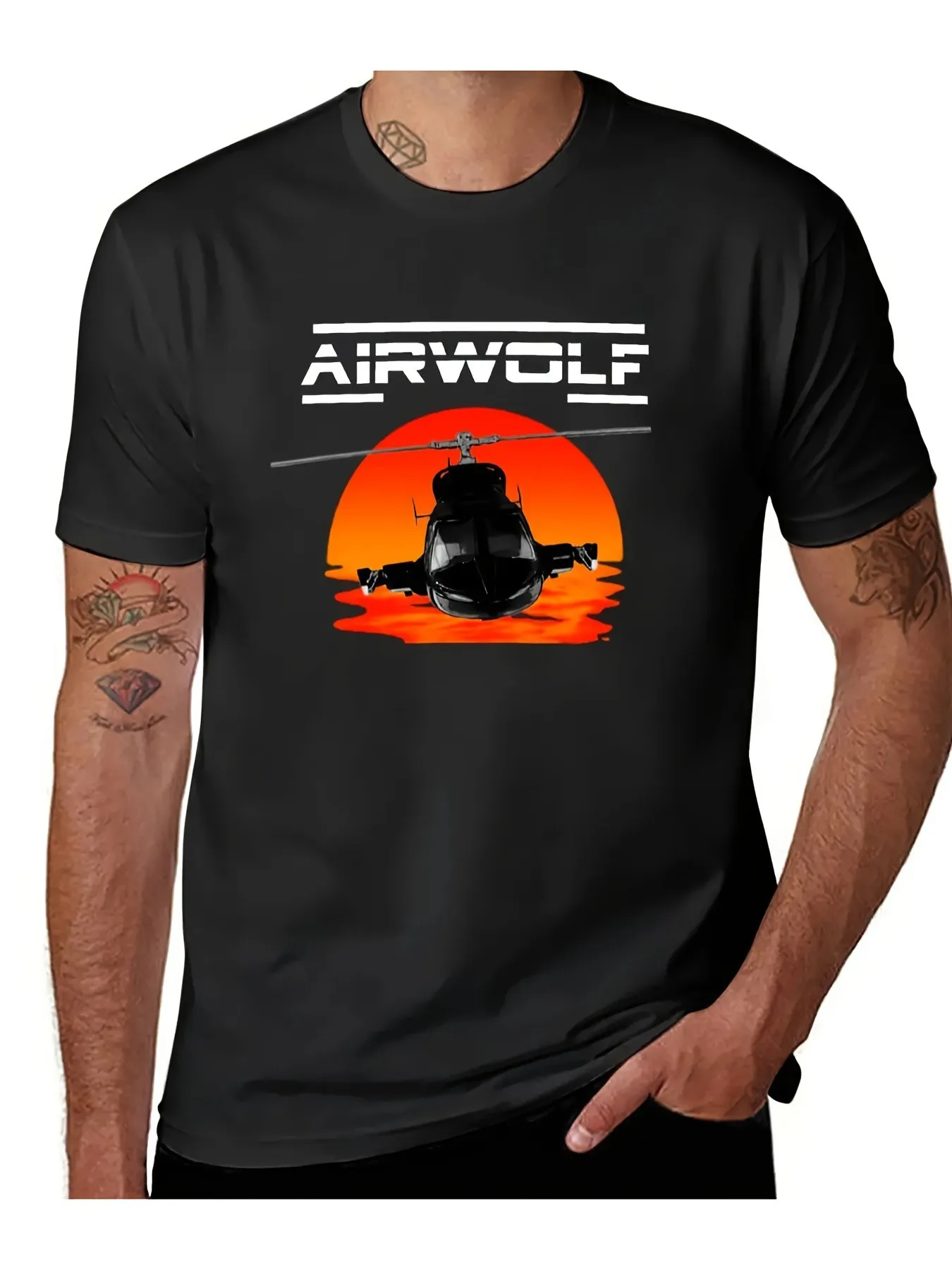 

LocalGraphics Oversized Funny Airwolf Men's T-Shirt