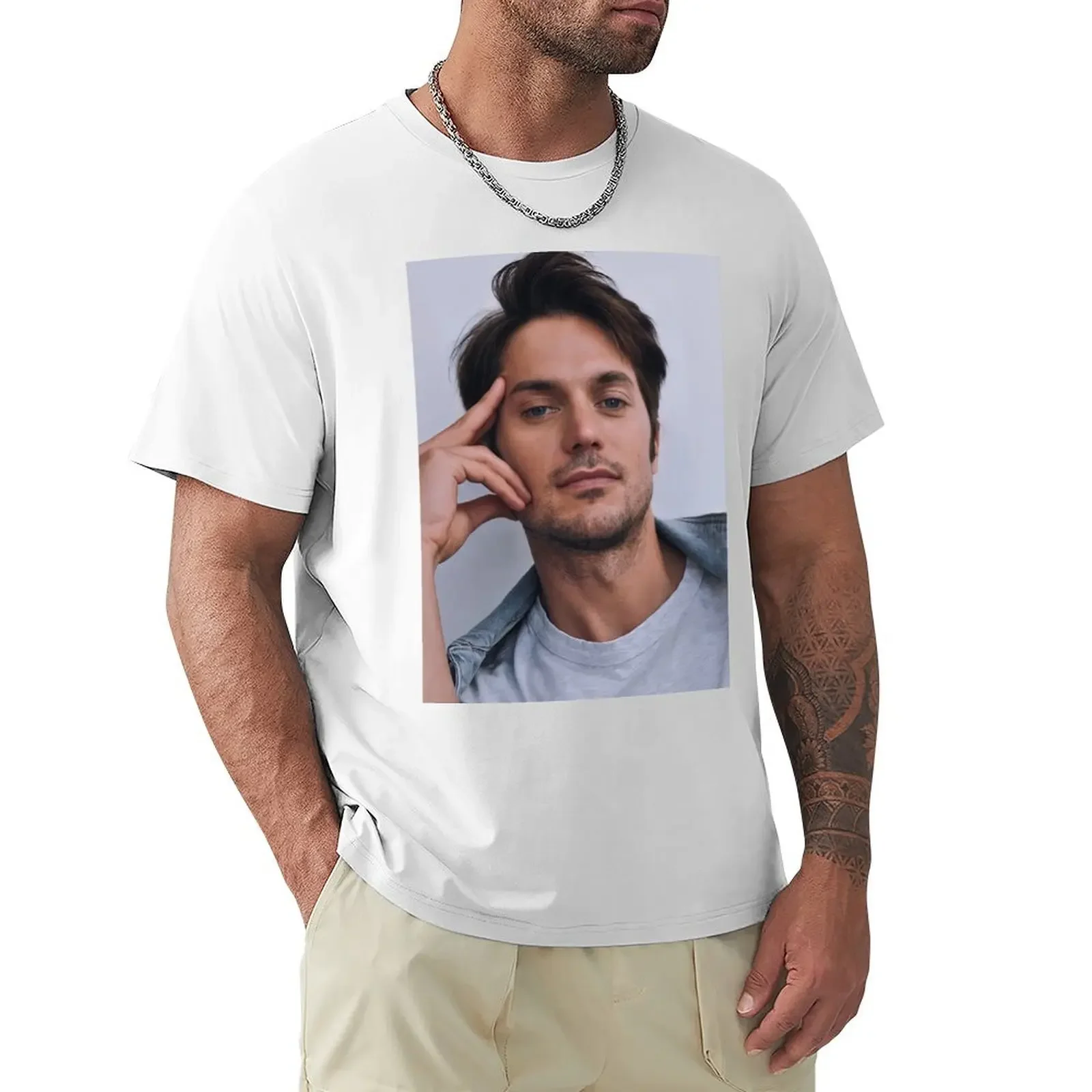 lucas bravo T-Shirt quick-drying oversized man clothes baggy shirts funny t shirts for men