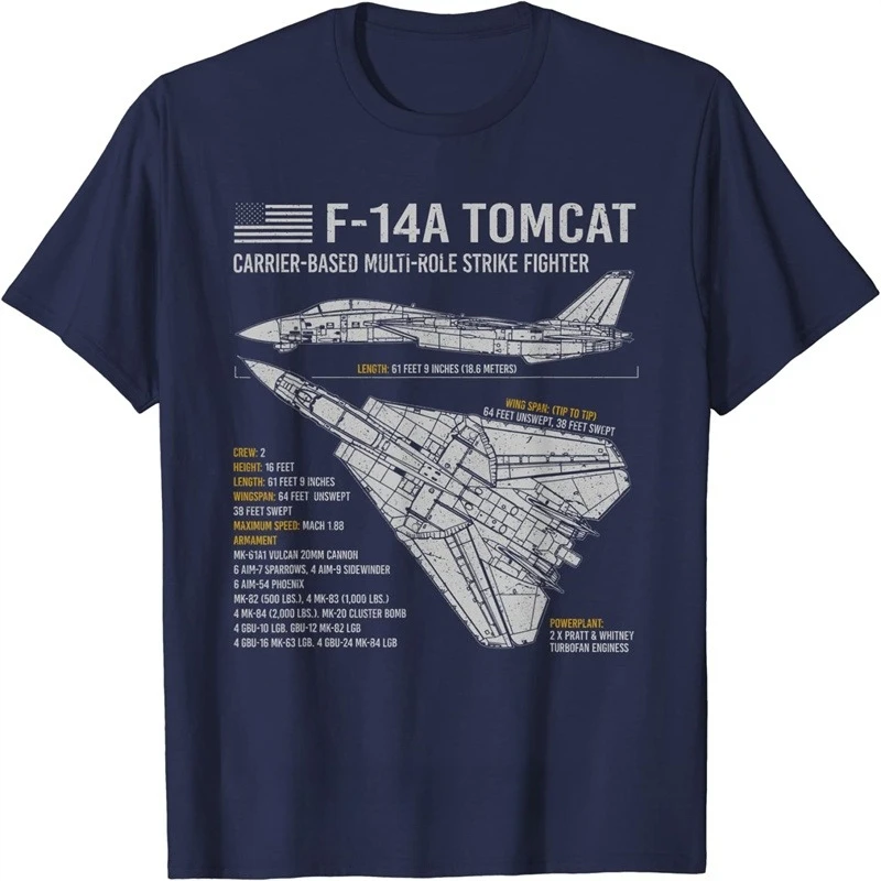 2026 Vintage Oversized Vintage Airplane Blueprint T-Shirt Kids Adults Retro Fighter Crew Neck Short Sleeve Graphic Tee
