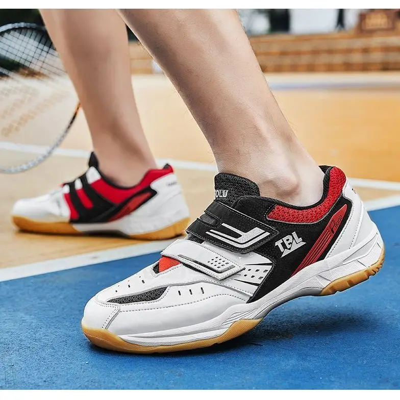 Original Brand Unisex Fitness Badminton Shoes Designer Hook & Loop Indoor Court Shoes 36-45 Professional Table Tennis Shoes