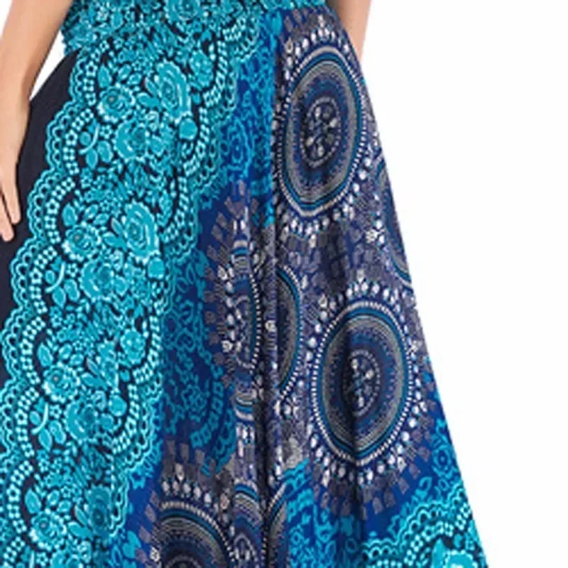 Summer Long Skirts Women Bottom Boho Vintage Two Way Wear Beach Dress Maxi Skirt Woman Clothes Saia Jupe Femme Bohemian Faldas