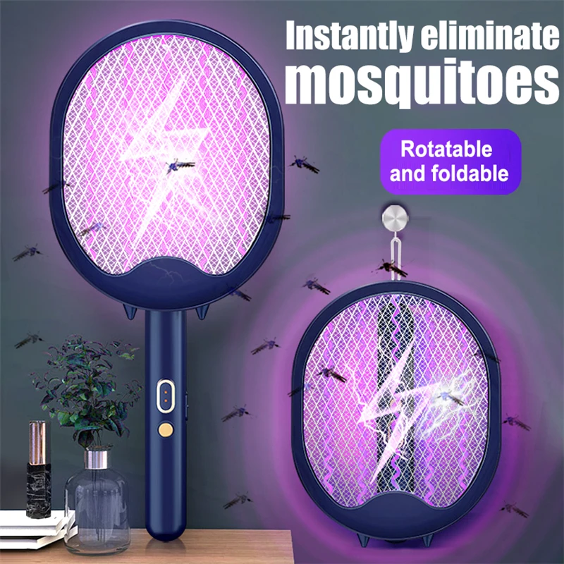 

USB Electric Flie Swatter Anti Insect Bug Zapper Swatter Recharge UV Trap Racket Anti Insect Fly Household Bug Mosquito Killer