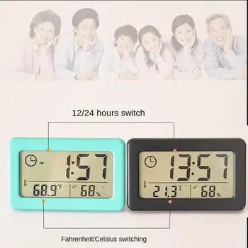 Mini digitální hodiny s displejem teploty a vlhkosti, přenosné stolní hodiny s LED diodami, tenký malý budík 8 nejlepší prodej miniaturní digitální hodiny - №6