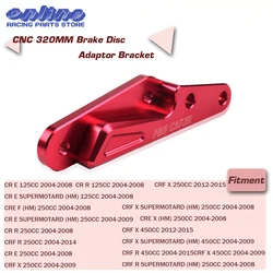 CNC 320MM Brake Disc Adaptor Bracket For 4 Pot Caliper HF6 CRF250R CRF250X CRF450R CRF450X CR125 CR250 Supermoto Motard