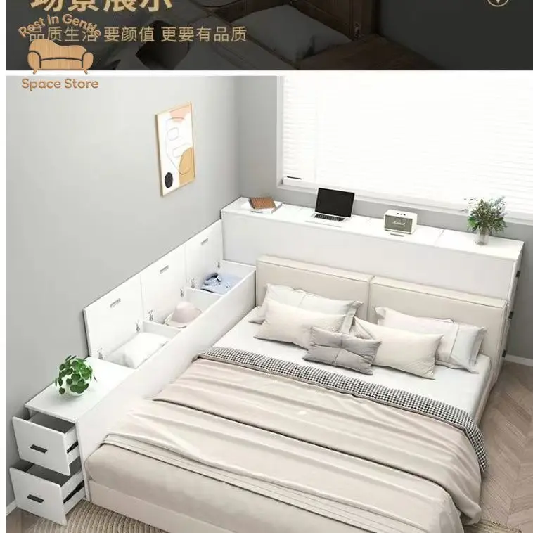 Solid wood bedside table, shelf, bedside storage cabinet, multi-functional narrow crevice cabinet, locker, bedside backrest,