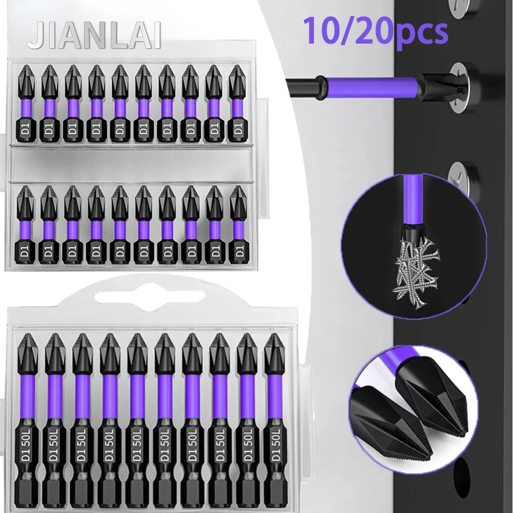 10/20PCS Magnetic Batch Head PH2 Cross Screwdriver Set Impact Drill Bit Screw Alloy Steel Non-slip Cross Screwdriver 25mm/50mm