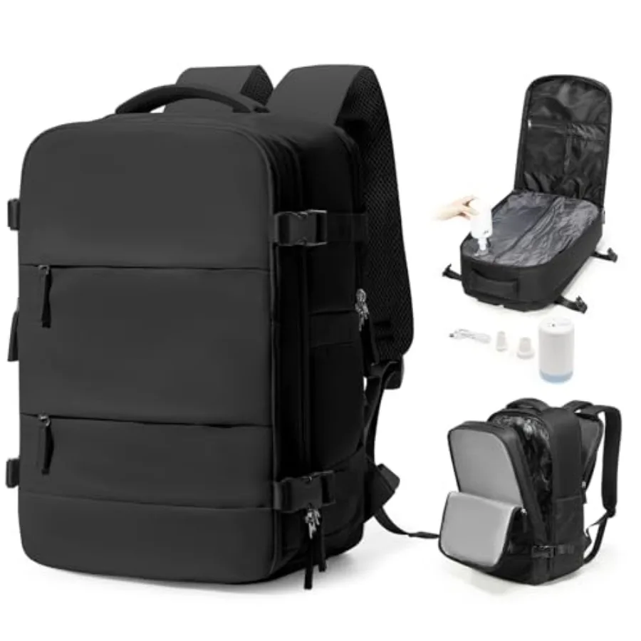 Vacuum Backpack Travel With PumpMochila De Viaje Compresion Al Vacio Personal Item Travel Backpack With Vacuum System Carry On