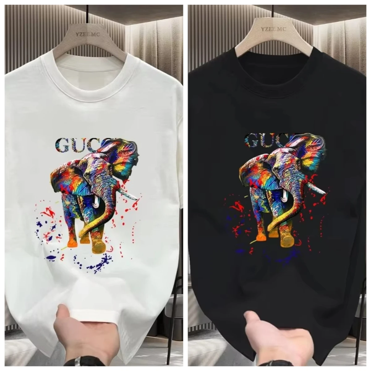 

Hot Sale American Cotton Printed Short-sleeved T-shirt Young Men and Women's Summer Brand Street Loose Half Sleeve