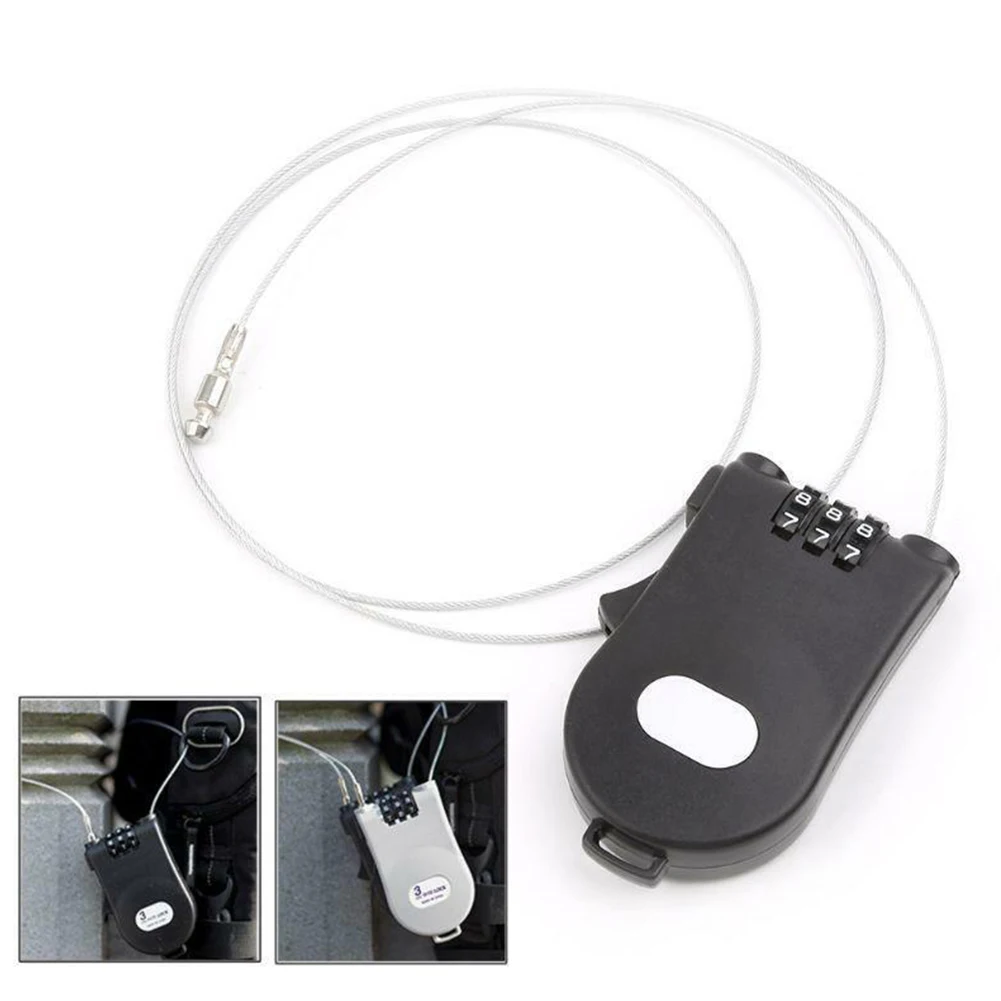 2022 Password Lock Wire Rope 1050mm 1.05 Meters 1Pcs ABS Steel Retractable Combination Coded Locker Password Lock