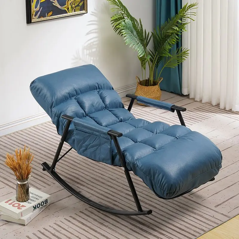 كرسي هزاز مريح لغرفة النوم مع مساند للذراعين، كرسي هزاز لغرفة المعيشة قابل للتنفس، كرسي استرخاء للحديقة في الهواء الطلق #4