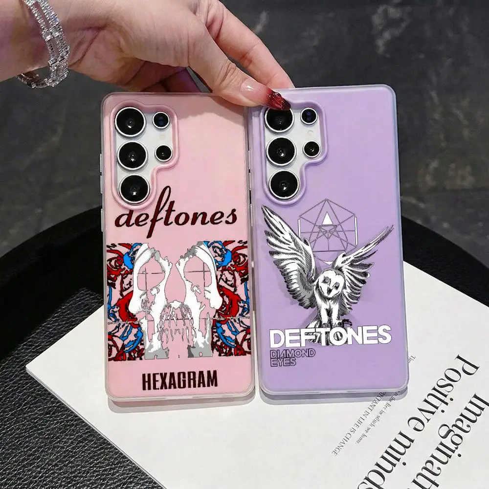 Band D-Deftones Phone Case 2-in-1 Detachable Clear Case for Samsung S26-S22 Multi-Color Card Holder Soft TPU
