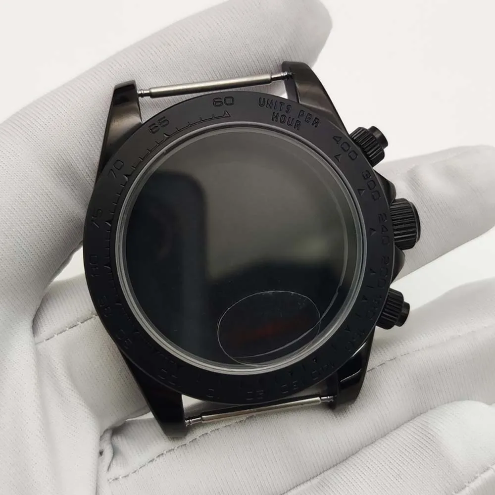 VK63 VK64 쿼츠 무브먼트용 39.5mm 남성용 사파이어 글라스 스테인레스 스틸 케이스 시계 액세서리