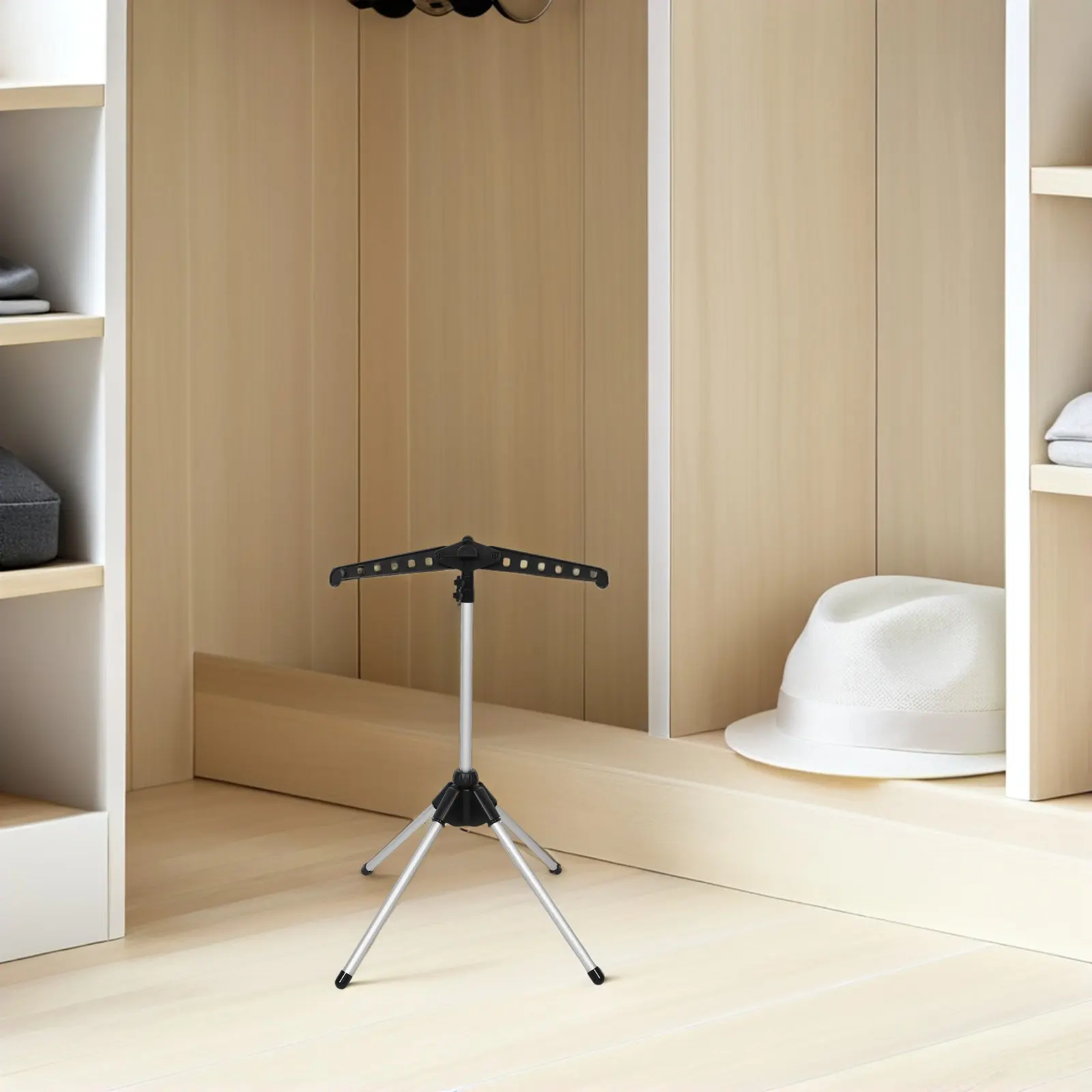 Folding Aluminum Alloy Clothes Drying Rack Telescopic Standing Steamer Stand for Garments Steam Ironing Laundry Room Portable
