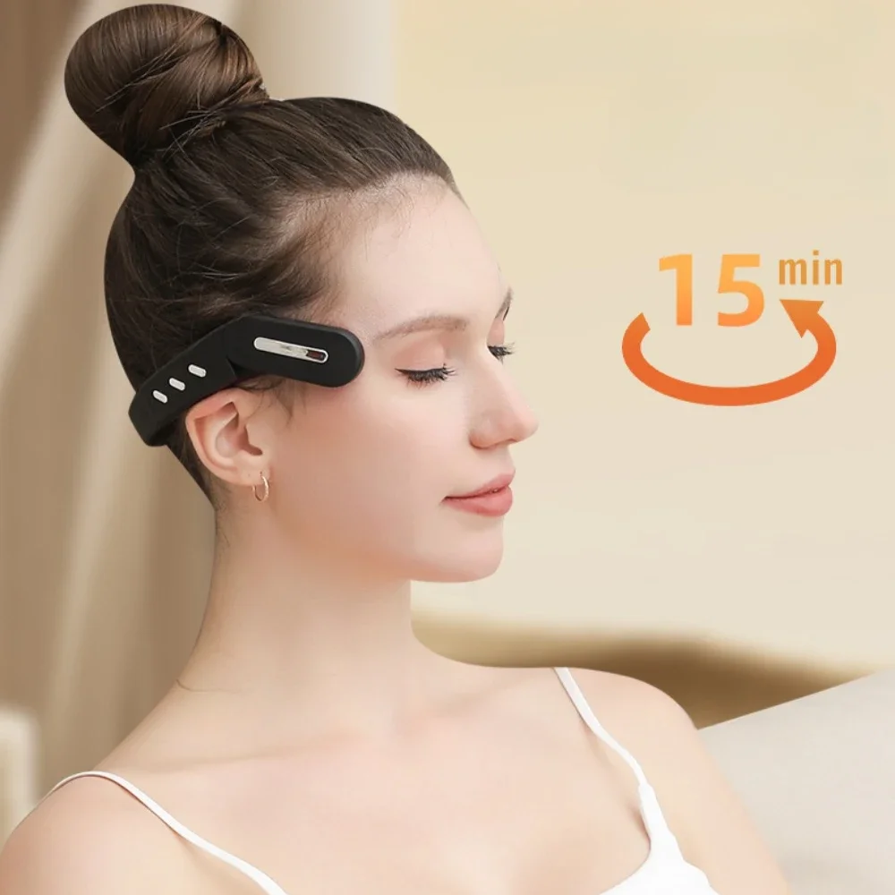 

Head Sleep Aid Massager Micro-current Vibration Hot Compress Massager Migraine Relief Sleep Aids Insomnia Therapy Release Stress