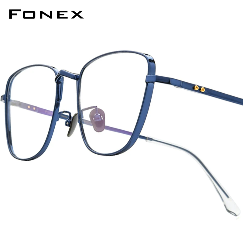 FONEX Titanium Glasses Frame Women New Brand Design High Quality Eyeglasses Frames Korean Japanese Ultralight Eyewear 8532