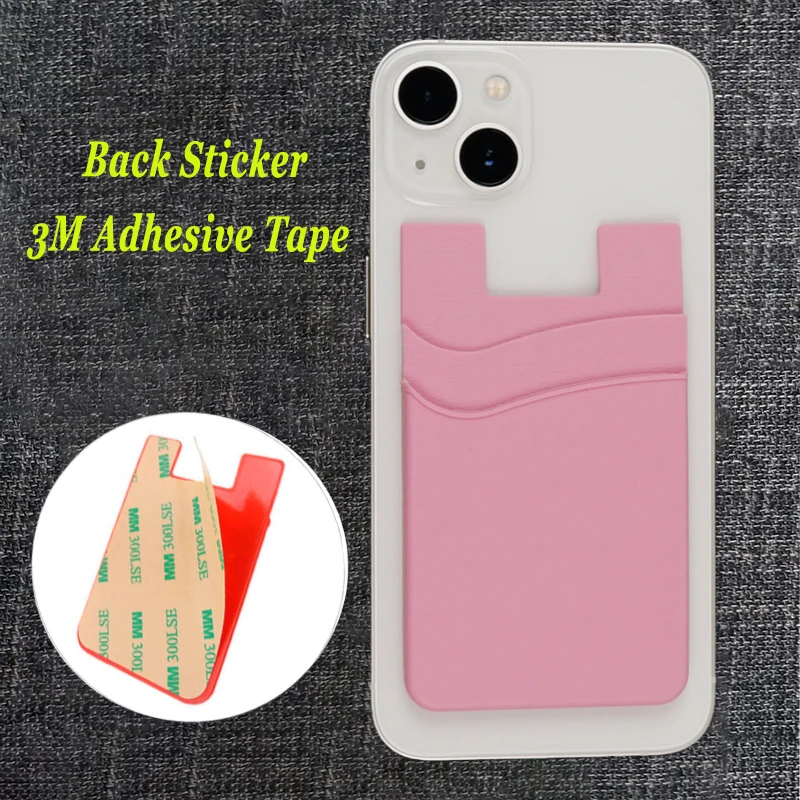 Hot Selling Silicone Double-layer Phone Card Holder Fashionable Phone Backpack Ultra-thin ID Card Holder Sticker Wallet