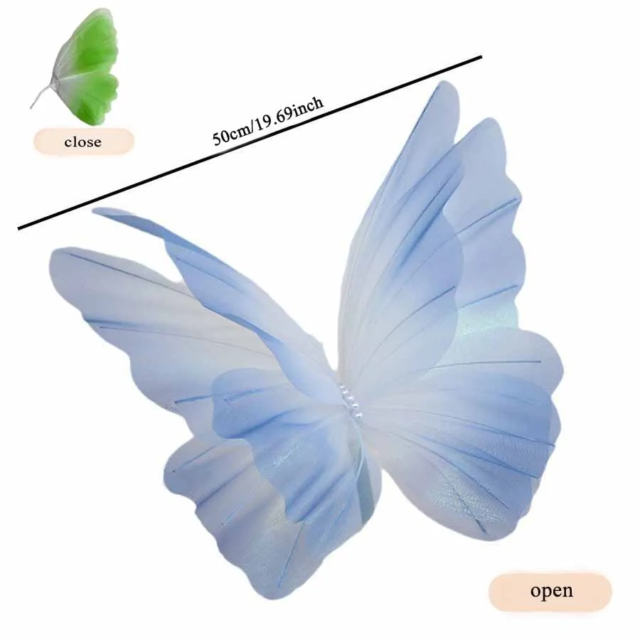 Artificial Silk Butterfly 50 Cm Artificial Gauze Photography Props 3d Wedding Party Garden Outdoor Hotel Window Display