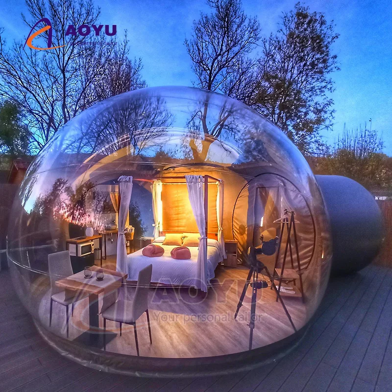 Inflatable 4M High Clean Room Roof Camping Tent Waterproof Bubble Capsule House Balloons Christmas Snow Ball Snow Hotels Events