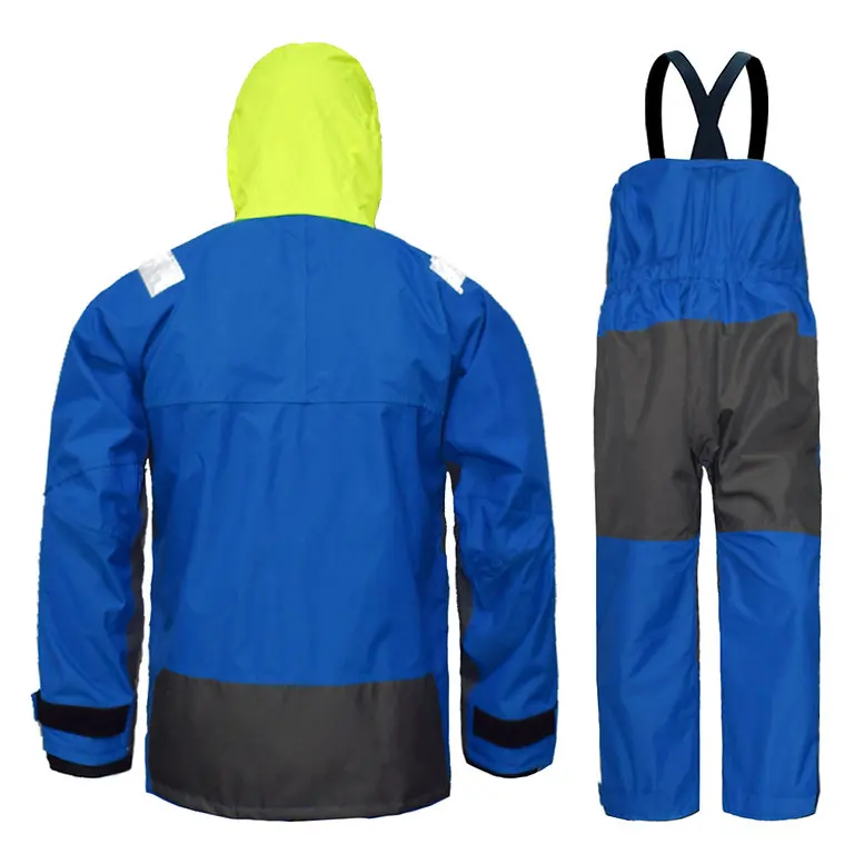 Sailing Jacket with Bib Pants for Men Women Waterproof Breathable Rain Suit Fishing Foul Weather Gear