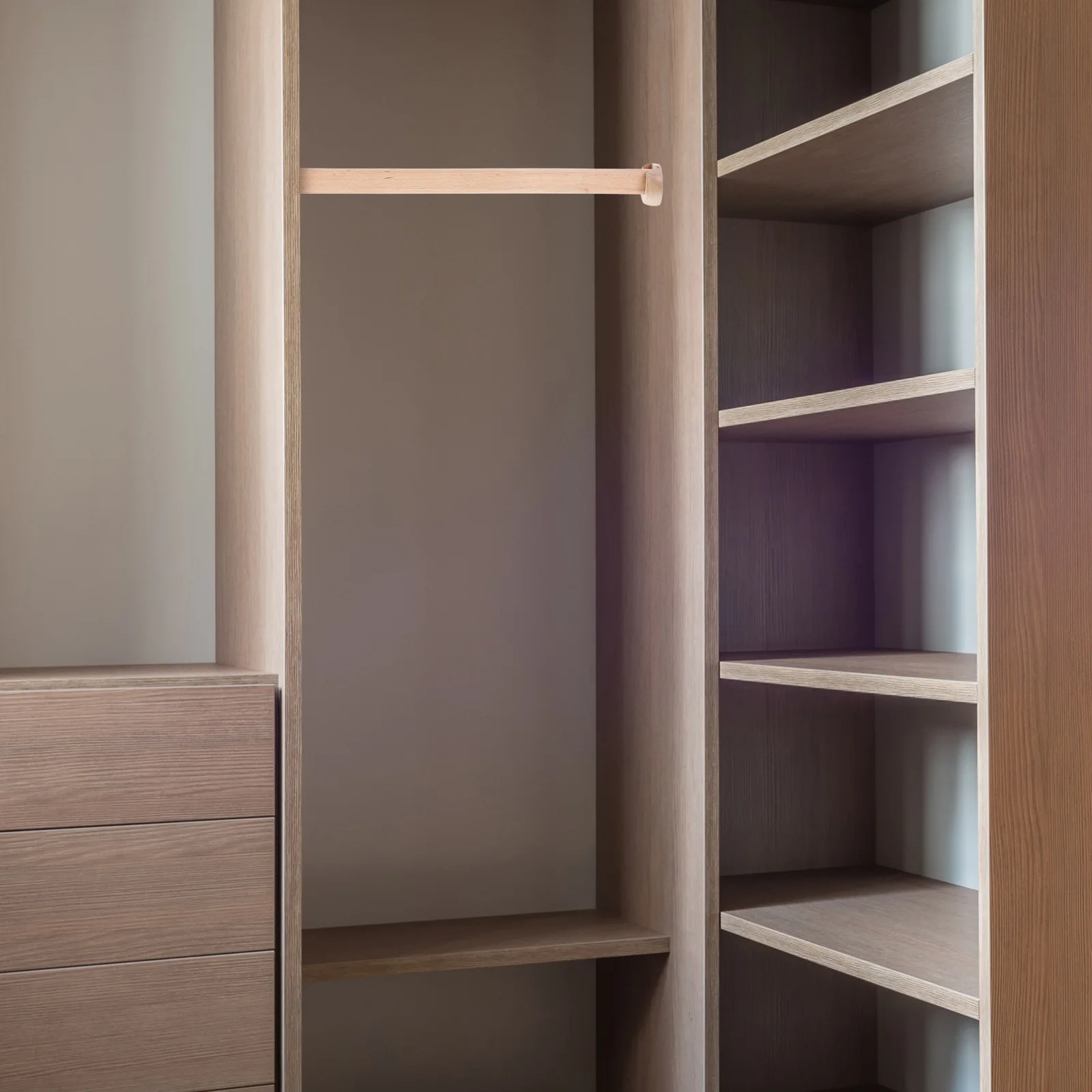 خزانة خشبية قضيب خشب الزان 40-50 سنتيمتر الثقيلة معلقة قضيب الملابس خزانة المنظم شفة تركيب خزانة للملابس