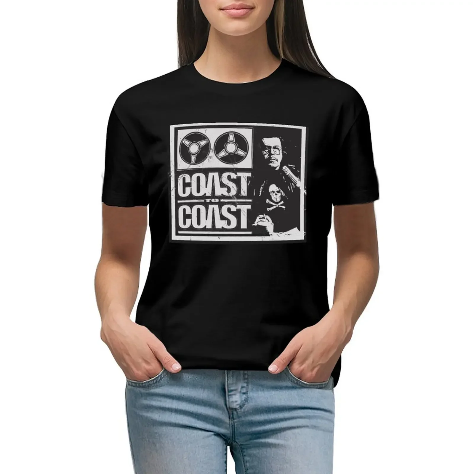 

Art Bell - Coast to Coast AM [distressed] T-Shirt summer tops female tees t-shirts for Women cotton