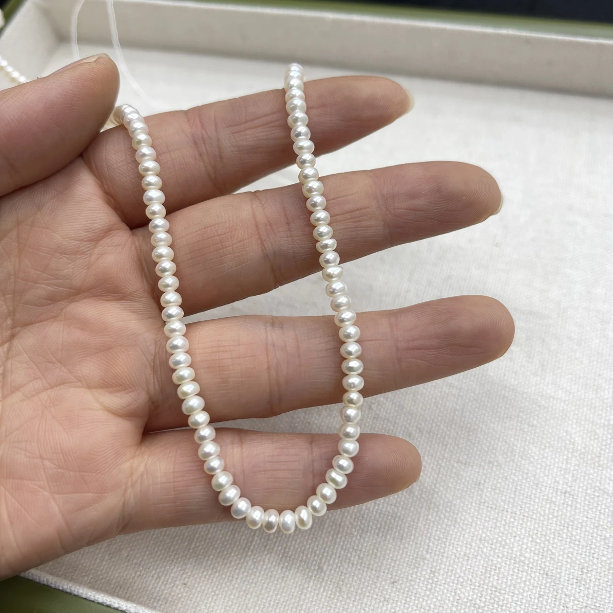 

AAA 3-4mm High-Quality Bread-Shaped Natural Freshwater Pearl Flat Beads for Jewelry Making DIY Necklace Bracelet Accessories