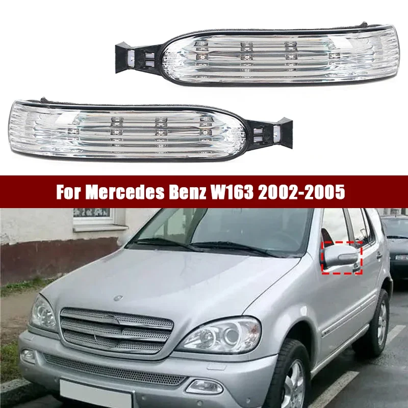 

Pair Left&Right Rearview Mirror Turn Signal Light For Mercedes Benz W163 ML270 ML230 ML350 ML430 ML Reverse Mirror Edge Light