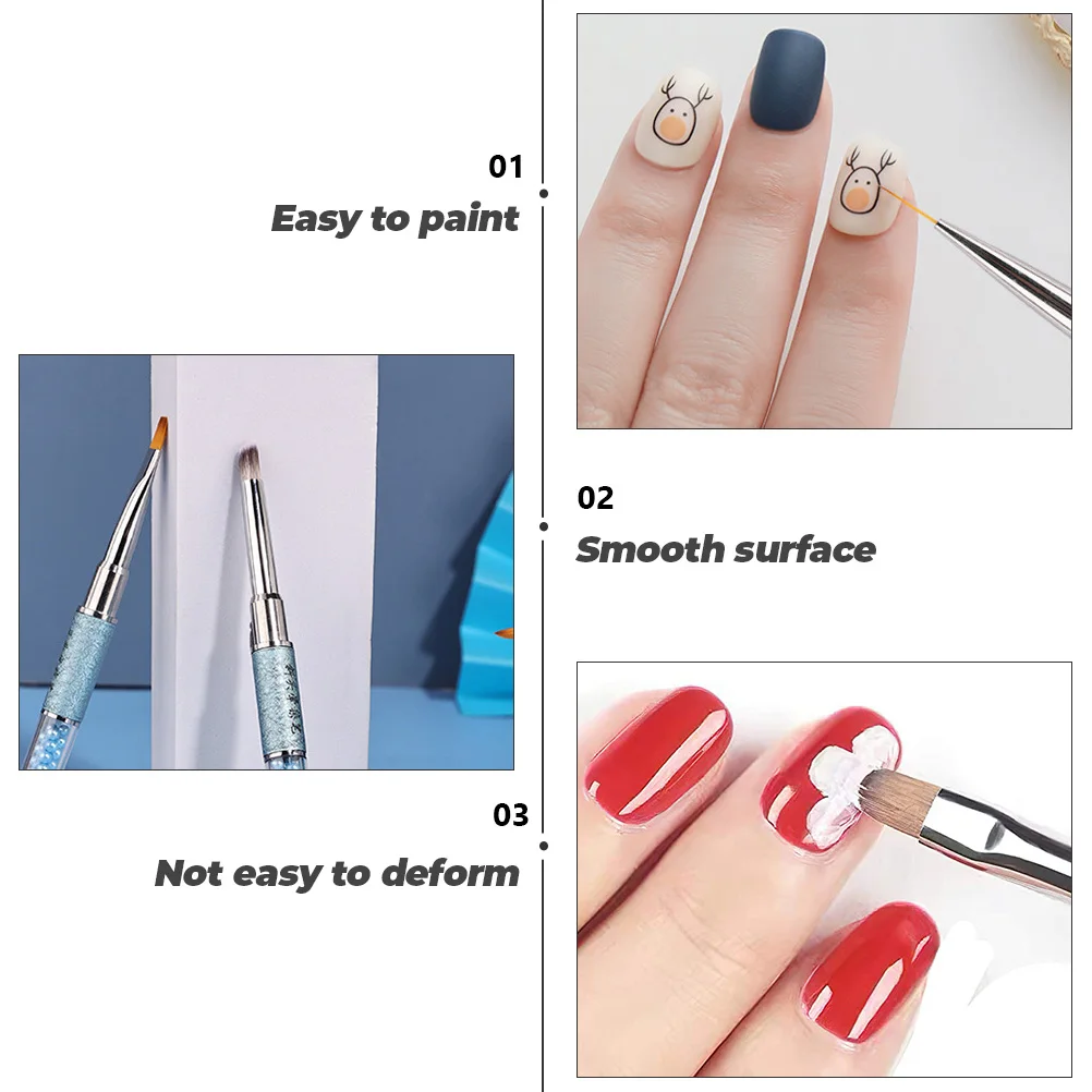 

10 Pcs Art Set High Quality Fiber Non Diy Nail Templates Deform Durable Manicure Templates French Trimmer Dotting Brush