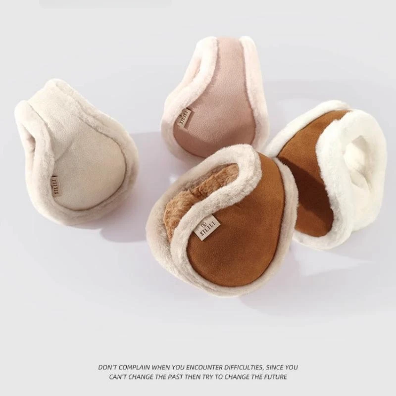 พับ Plush Earmuffs ฤดูหนาว Unisex WARM FUR Earmuffs สําหรับผู้ชายผู้หญิงขี่จักรยานกลางแจ้งหนาแฟชั่น Frostproof Earcover