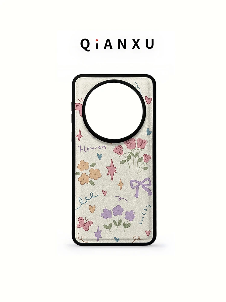

QX Graffiti Floral Texture Mate60 pro Phone Case Women's Fashion High Quality Elegant Cute Unique Summer Edition