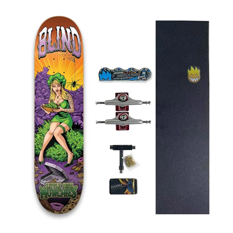 Conjunto de conformidade do skate cego, Pro Skate, Full 7ply, Canadá Maple Deck, 7.75 