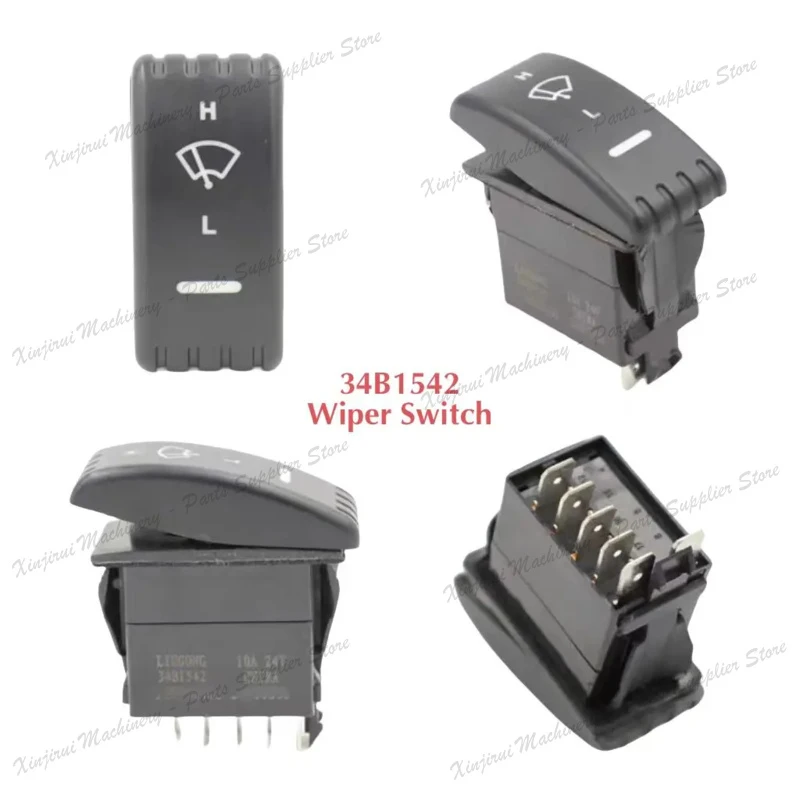 Liugong loader; Warning light, parking light, turn signal switch 34B1944, 34B1549, 34B1543; 34B1541 water spray switch, 34B1547