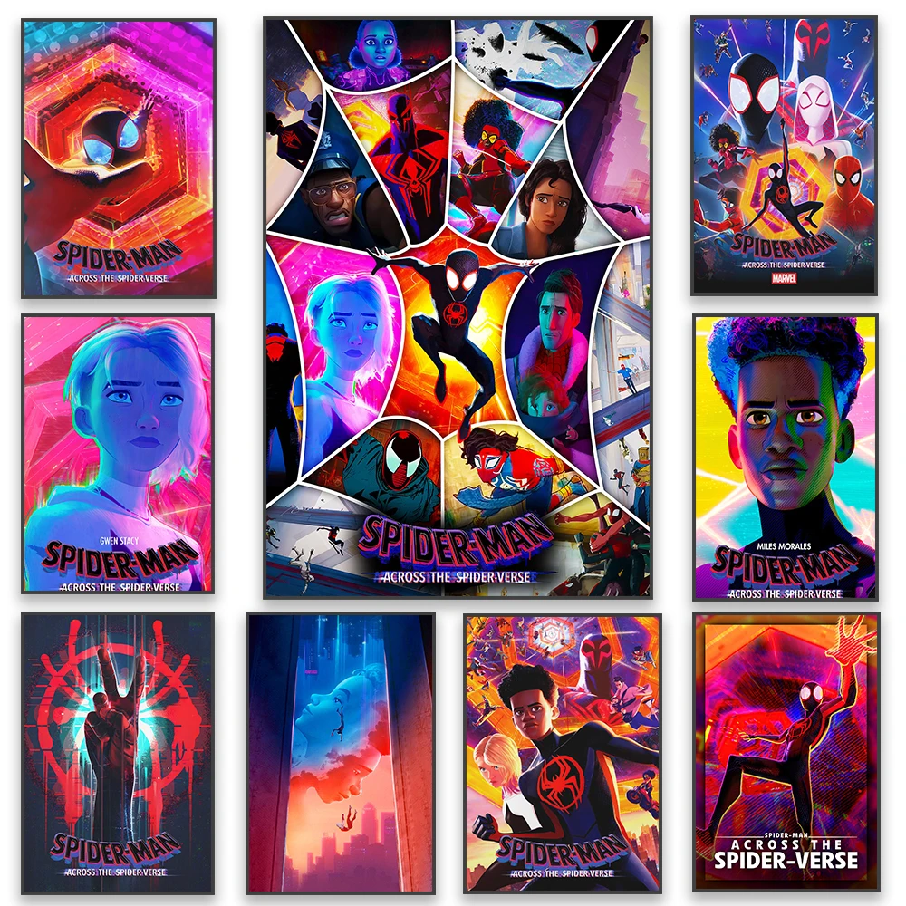 Spider-Man Across the Spider Verse Movie Poster Disney Superhero New Movie Prints Film Canvas Painting Home Bedroom Wall Decor