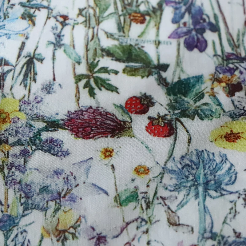 Wild Floral 100% Cotton 80S Like Liberty Fabric Digital Printed For Sewing Cloth Dress Skirt Kids Designer Poplin Tela