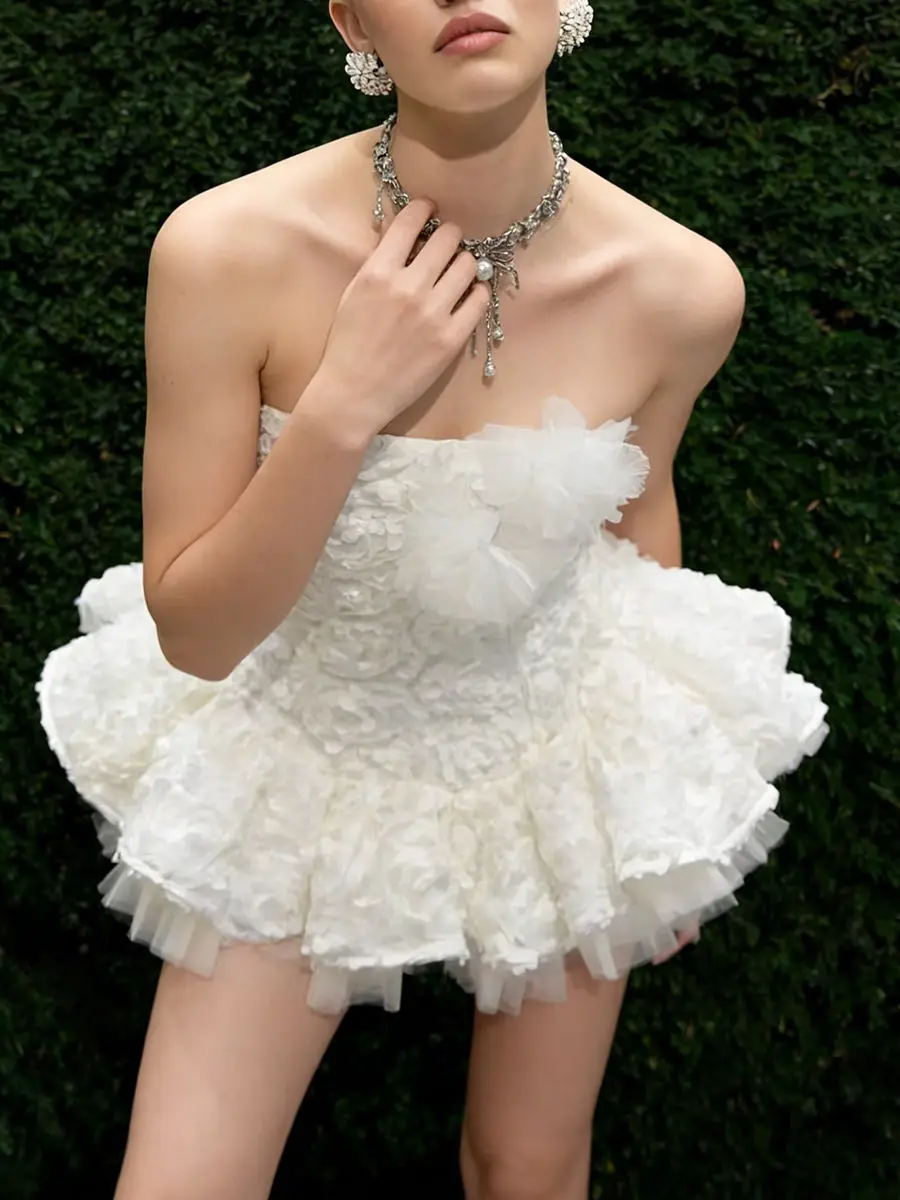 VGH 솔리드 섹시한 주름 미니 드레스 여성용 스퀘어 칼라 민소매 하이 웨이스트 여름 스위트 파티 드레스 여성 패션 스타일